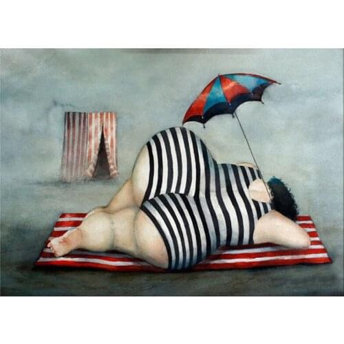 Fat Lady Portrait Art 5D Full Square Round Drill Embroidery Mosaic Pattern Diy Diamond Painting Christmas DecorationZP-4017