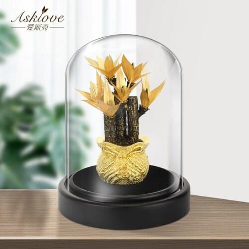 Gold Foil Rich Tree Decoration Lucky Money Tree Home Wine Cabinet Decor Crafts Living room Office decorations Opening gifts