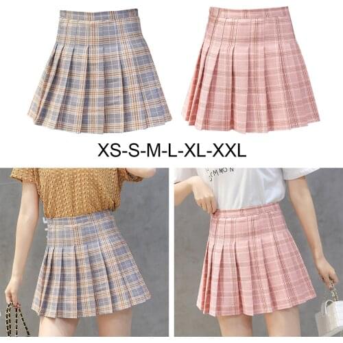 Womens Mini Pleated Skirt High Waisted Skater Tennis Skirts Girls School Uniform for Party, Date, Anniversary