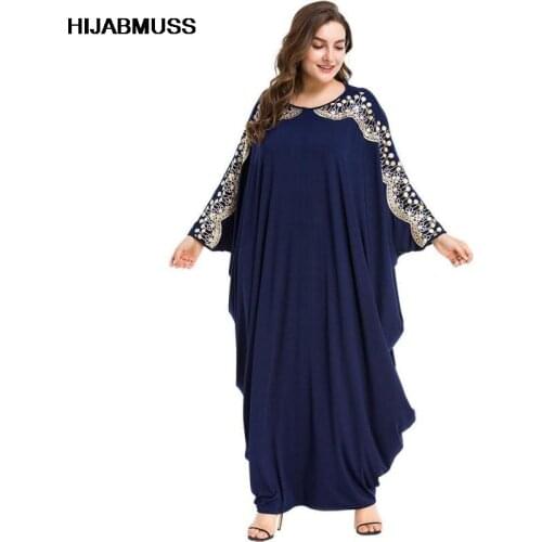 Abaya Dress Muslim Dubai Bat Sleeve Robe Oversized Womens Jalabiya Dress Dubai Arab Clothing 2021 Summer New Style