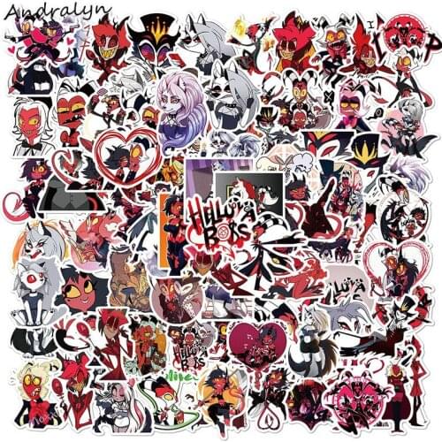 10/50Pcs/pack Helluva Boss Anime Graffiti Stickers For Laptop Skateboard Luggage Refrigerator Notebook Motorcycle Manual Album