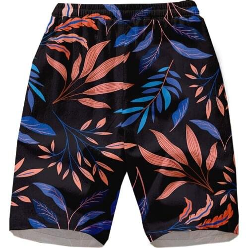 2019 Summer Beach Casual 3D Printed Colorful leaf Custom Plus Size Man Shorts
