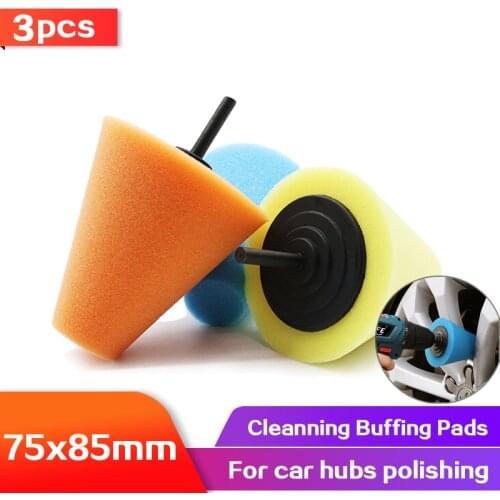 3Inch Car Polishing Sponge Conical Shape Wheel Hub Buffing Tool for Cleaning Car Tyres Wheel