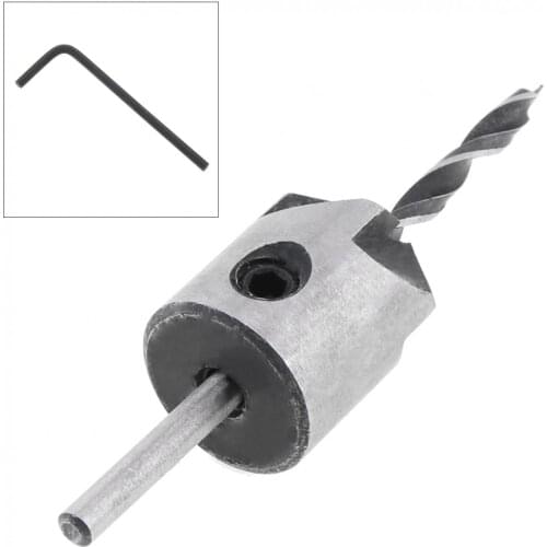 3mm Drill Bits Three Carpentry Countersink Drill Bit HSS Woodworking Drills Bit + Wrench Tool for Electrical