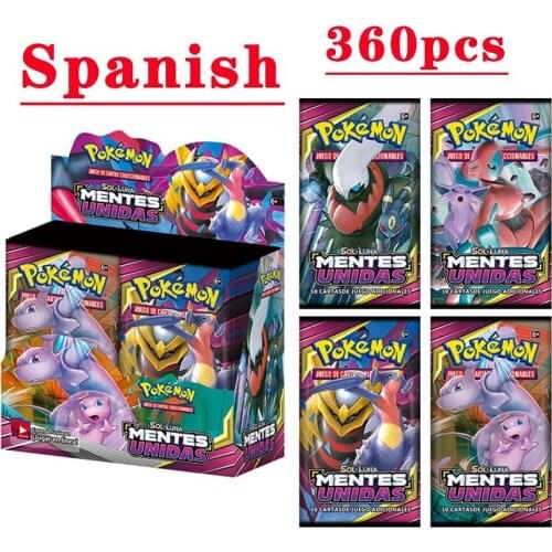 360Pcs Pokemon Cards Toys Spanish Trading Card Game Sword Shield Collection Box Card Espada Escudo Pokmon Card Game For Kids