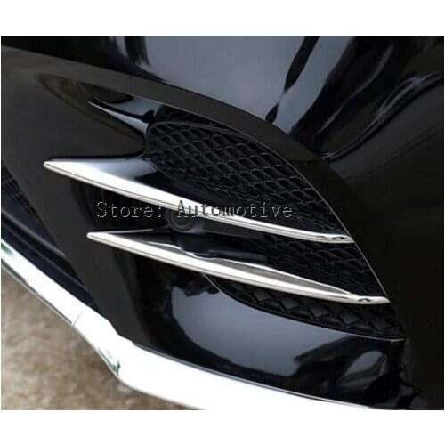 4 Pcs / Set For Mercedes Benz E-Class W213 E260 E300 Sport 2017 ABS Front Fog Light Lamp Eyelid Frame Cover Trim
