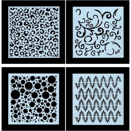 4PCS Leopard clouds pvc Layering Stencils for DIY Scrapbooking/photo album Decorative Embossing DIY Paper Cards Crafts