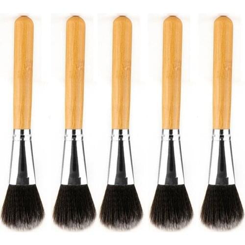 5PCS Makeup Brushes Round Head Bamboo Handle Powder Blush Brush Foundation Brushes Cosmetics Professional Makeup Tools