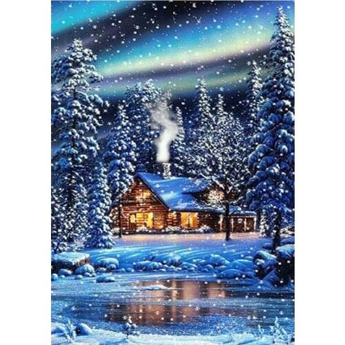 DIY diamond painting snow scene graphics diamond embroidery mosaic cross stitch landscape home decoration handmade gifts