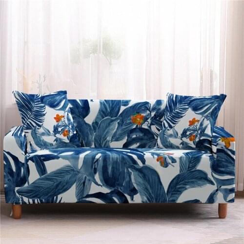3D Printing Leaf Slip Covers All Cover High Elastic Couch Covers for Living Room Universal Sectional Sofa Cover L Shape
