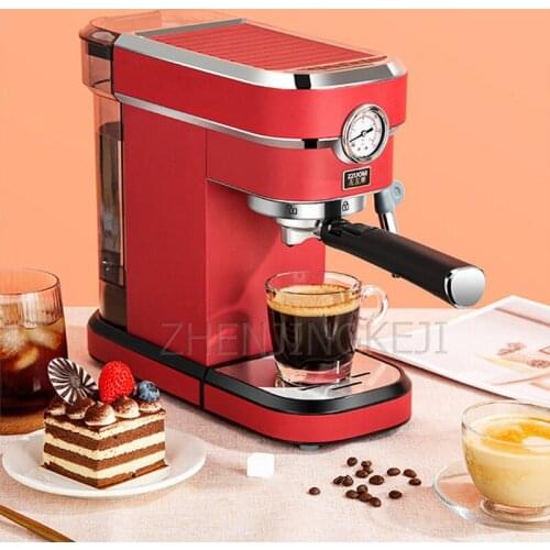 220V Home Small Italian Coffee Machine All Stainless Steel Body Semi-Automatic Pull Flower Steam Type Milk Froth Machine 850W