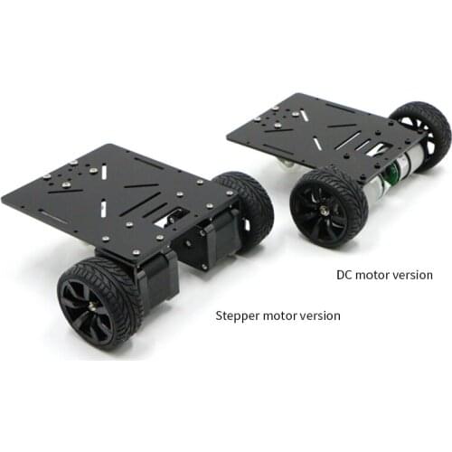 Two wheel differential intelligent car chassis tricycle DC stepper encoder deceleration motor speed inspection line inspection o