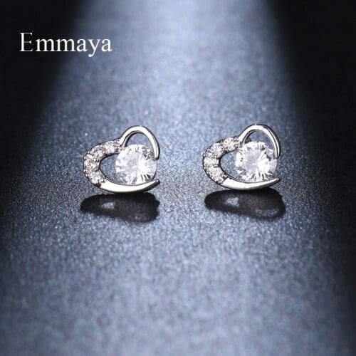 Emmaya Charming Model Of Heart-shape Symmetrical Style With AAA Zirconia Earring For Female Elegant Decoration Fashion Jewelry