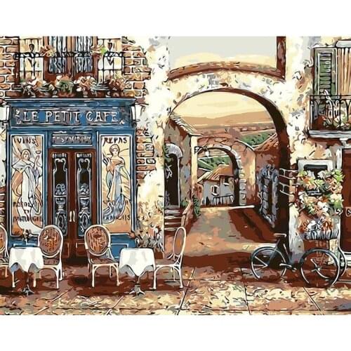 GATYZTORY Paint By Number Landscape Kits Home Decor Pictures By Numbers Street Drawing On Canvas HandPainted Painting Art DIY Gi