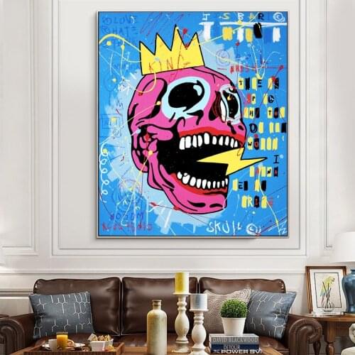 Creative Funny Skull Queen Lightning Canvas Painting Wall Art Nordic Posters and Prints Wall Pictures for Living Room Decoration