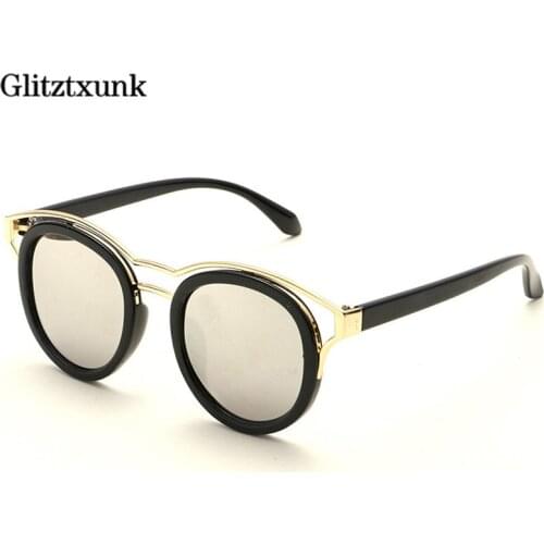 Glitztxunk High Quality Round Children Sunglasses Brand Designer UV400 Boys/Girls Cute Mirror Eyewear Baby Goggle Sun Glasses