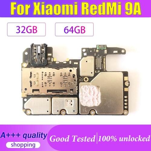 64GB For Xiaomi HongMi RedMi 9A Motherboard Mainboard Logic Board Original Global version Work Well Unlocked Main Circuits Board