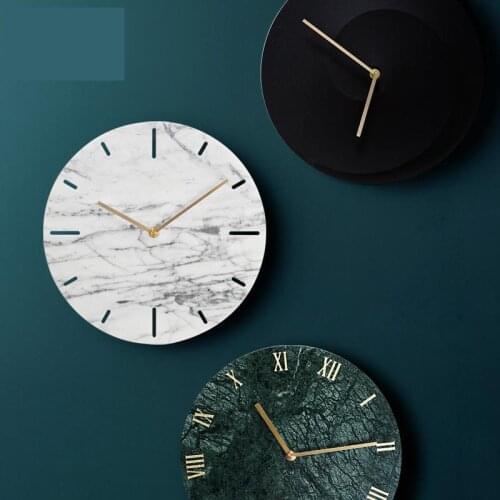 Marble Clock With Copper Needle Stone Art Design Timer Wall Clock Tabletop Clock