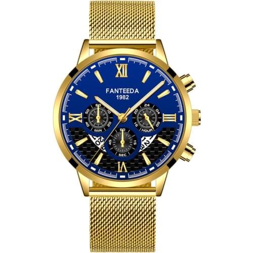 Mens Fashion Watch Stainless Steel Mesh Belt Calendar Quartz Sport Watches Creativity Casual Watch for Man Clock Montre Homme