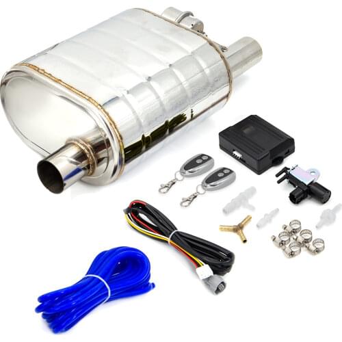 2.0" 2.5" or 3" IN/OUT Tip On Single Exhaust Muffler Dump Valve Exhaust Cutout with Wireless Remote Controller Set