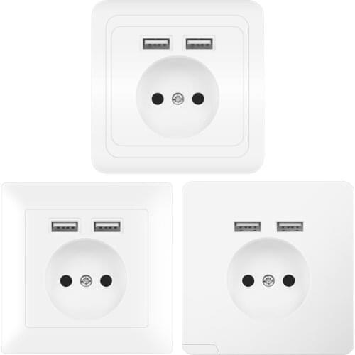 German standard European standard USB wall socket dual USB port 5V 2A Usb TDM EKF IEK Universal B001 wood grain color