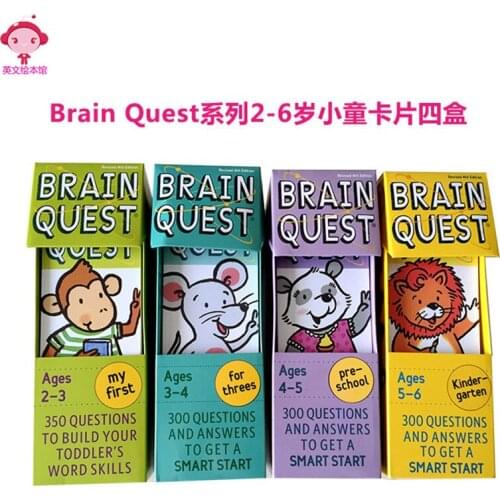 New Arrival 4box/set Brain Quest English Cards Kids Children literacy intellectual development question and answer card