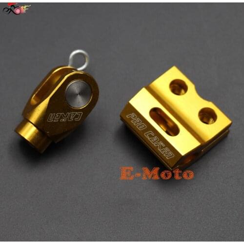 New Golden Rear Brake Clevis + FRONT BRAKE HOSE CLAMP HOLDER For Suzuki RM125/250 DRZ400 RM85 RMX250S/R 250SB LT-R450 E-Moto