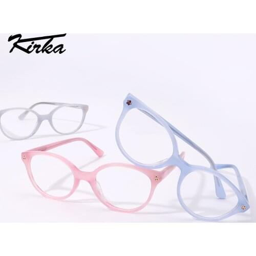 Kirka Kid Glasses Frame Acetate Optical Spectacles Frame Children 5-8 Years old Eyeglasses Frame Pure Color Anti-blue Glasses