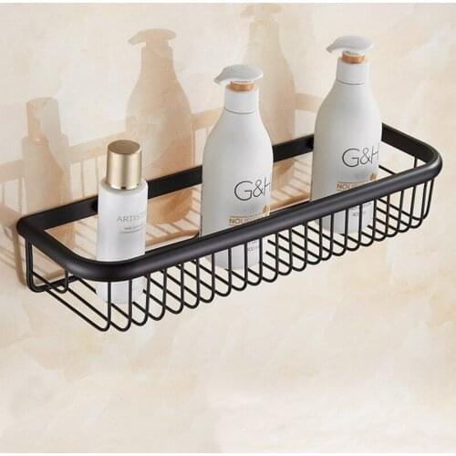 Bathroom Shelves Oil Rubbed Bronze Wall Rack Towel Hooks Washing Shower Cosmetic Basket Home Accessories Bath Shelf