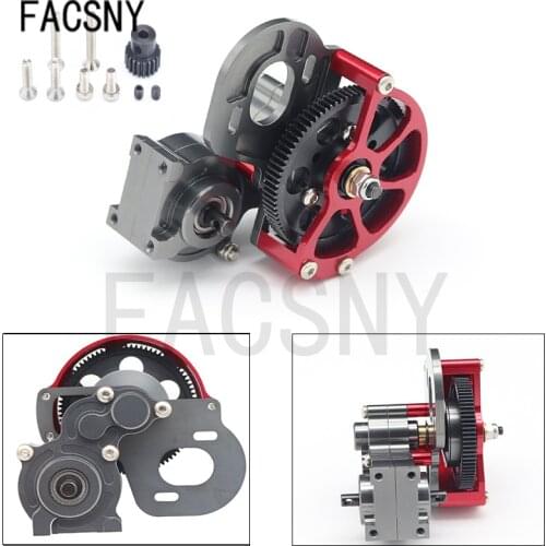 Complete Metal Gearbox Middle Transmission Box with Motor Gear for 1/10 RC Crawler Car Axial SCX10 Upgrade Parts