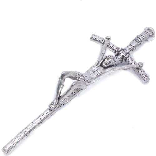 2 Church Relics Jesus on the Stand Cross Wall Crucifix Antique Home Chapel Decor 449C