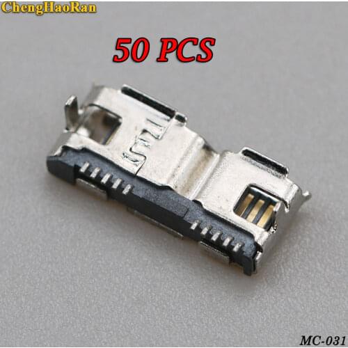 ChengHaoRan 50pcs Micro USB 3.0 B Type DIP Female Socket DIP2 10pin USB Connector for Mobile Hard Disk Drives Data Interface
