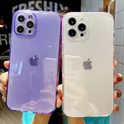 Luxury Candy Transparent Bling Phone Case For iPhone 11 12 Mini Pro X XR XS Max 8 7 6 6s Plus SE 2020 Soft TPU Shockproof Cover