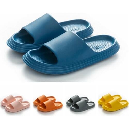 Slippers Women Summer Homme Thick Platform Eva Slide Sandals Unisex Family Men Female Indoor Bathroom Anti-slip Shoes GG