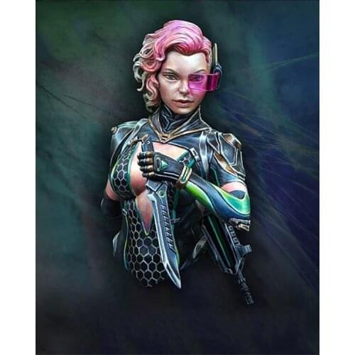 Sexy Anime 1/12 Scale Snake Female Assassin Resin Bust Miniatures Unpainted DIY Assembling Static Woman Figure GK Model Kits