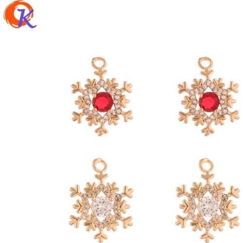 Cordial Design 30Pcs 13*17MM Jewelry Accessories/Pendant/Snowflake Shape/Hand Made/Earring Findings/DIY Making/CZ Charms