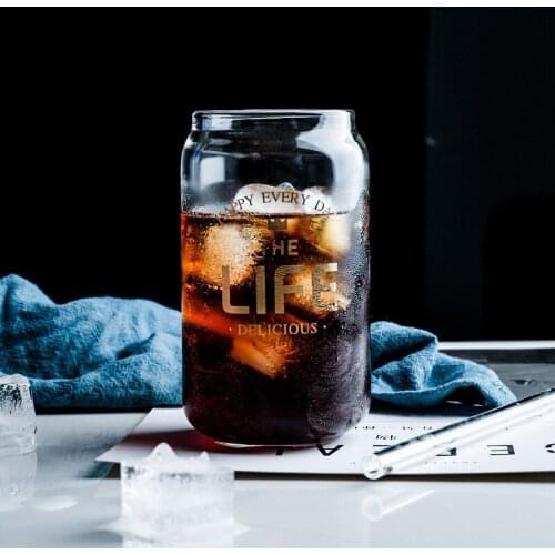 Net Red Pop Can Glass Coffee Cup Bubble Water Cup Drink Cup Milk Tea Juice Cola Cup water bottles