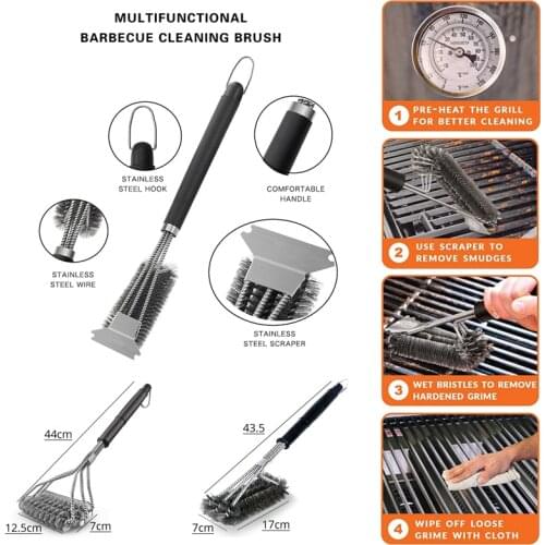 Grill Brush and Scraper Best BBQ Cleaner Perfect Tool for All Grill Type Including Weber Ideal Kitchen Barbecue Tool Accessories