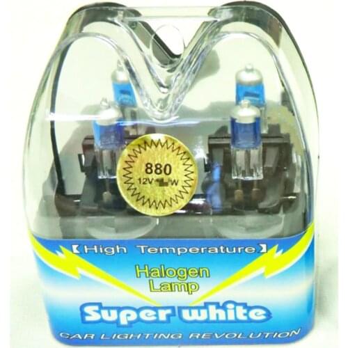 SZKDCE 2Pcs 880 H27 12V 27W 6000K Xenon Super White Car Halogen Head Light Bulbs Auto HeadLight Bulb Fog Light Lamp Bulb