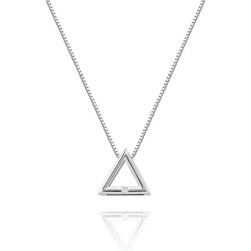REETI 2019 New 925 Sterling Silver Geometric triangle Necklaces Pendants For Women Wedding Jewelry Christmas Gifts