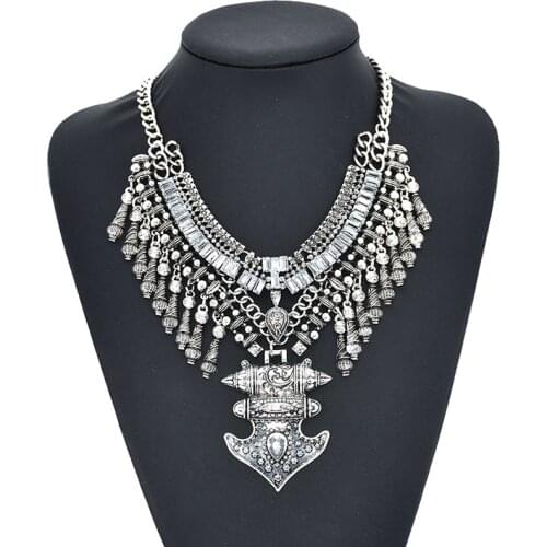 2021 Fashion Bohemian Arrow Choker Collar Necklace Vintage Tassel Statement Maxi Long Necklace Women Collier Femme Jewelry