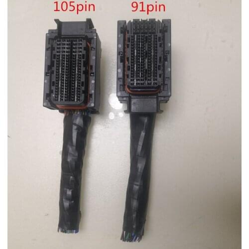 1 Kit Used Computer Board Plug 91 Pin With Full Wire Or 105 Pin With Full Wire Harness Socket Connector For VW Audi