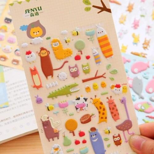 SST* 1 Sheet ' Cute Zoo ' Cartoon Stickers Kids Toys 3D DIY Kawaii Diary Decoration Scrapbooking kindergarten gift Stationery