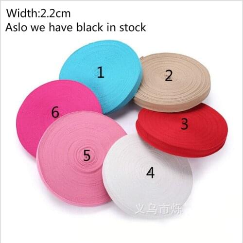 NEW 1 roll 2.2cm 22mm Width 6 Colored Elastic Ribbon For DIY Clothes/Bags 30 Meters Sewing Elastic Webbing Band Accessories