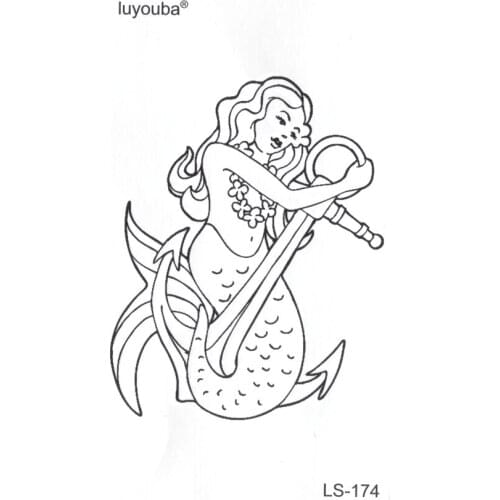 100pcs Beauty Mermaid Waterproof Temporary Tattoos Men Anchor Fake Tattoo The flash Tatoo Temporary Stickers