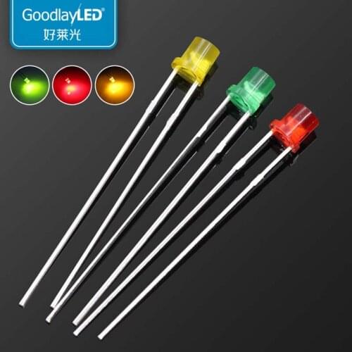 1000PCS 3mm color long leg red yellow green 4.1 high light bulb straight plug DIP LED