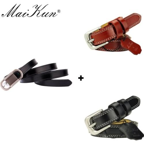 3PCS Combination Sale Maikun Belts for Women Vintage Pin Buckle Belts Women Fashion Leather Belt
