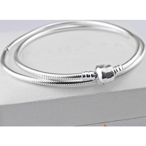 45cm Super long bracelet fit original European bracelet basic snake chain diy bead jewelry making pendant bangle for women gift