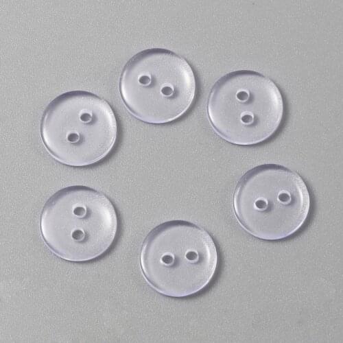 500PCs Resin Sewing Buttons Round Transparent Clear Scrapbooking 2 Holes For Clothing Sewing Accessories Embellishment 11mm Dia