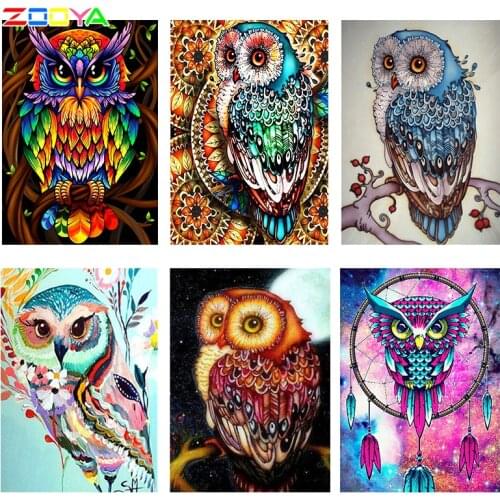 Zooya Diy Sale Diamond Embroidery Birds Animals Mosaic 5D Diamond Painting Owl Full Drill Round/Square Rhinestones Picture M0115